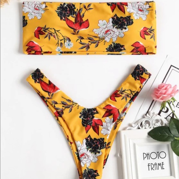 Zaful Other - Gold Floral Zaful Bikinj
